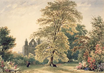Jardines del New College en Oxford, 1831
